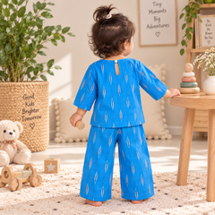 Bright Cobalt Ikat Toddler Lounge Set – 2-Piece Relaxed Outfit