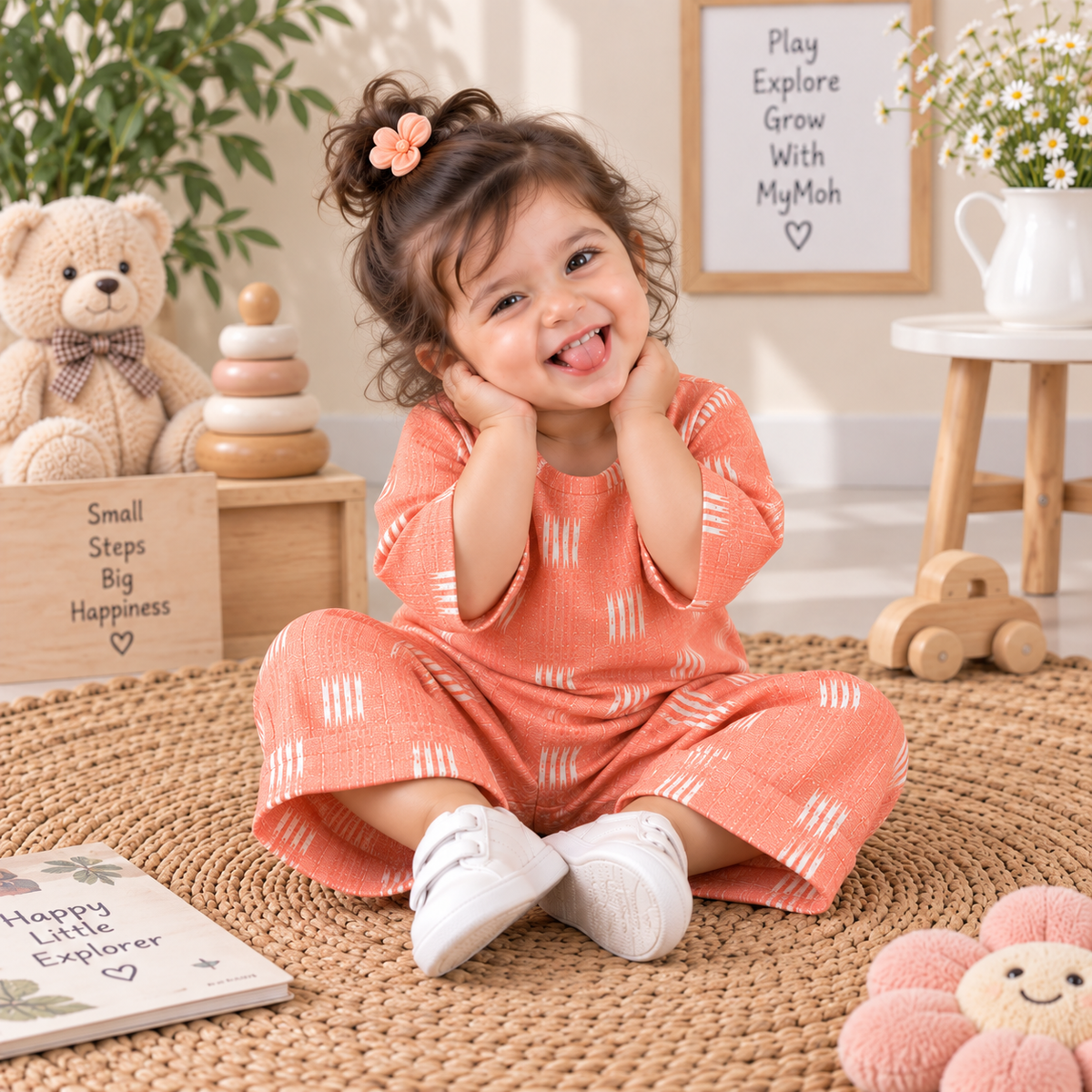 Orange Ikat Toddler Lounge Set – 2-Piece Relaxed Co-ord