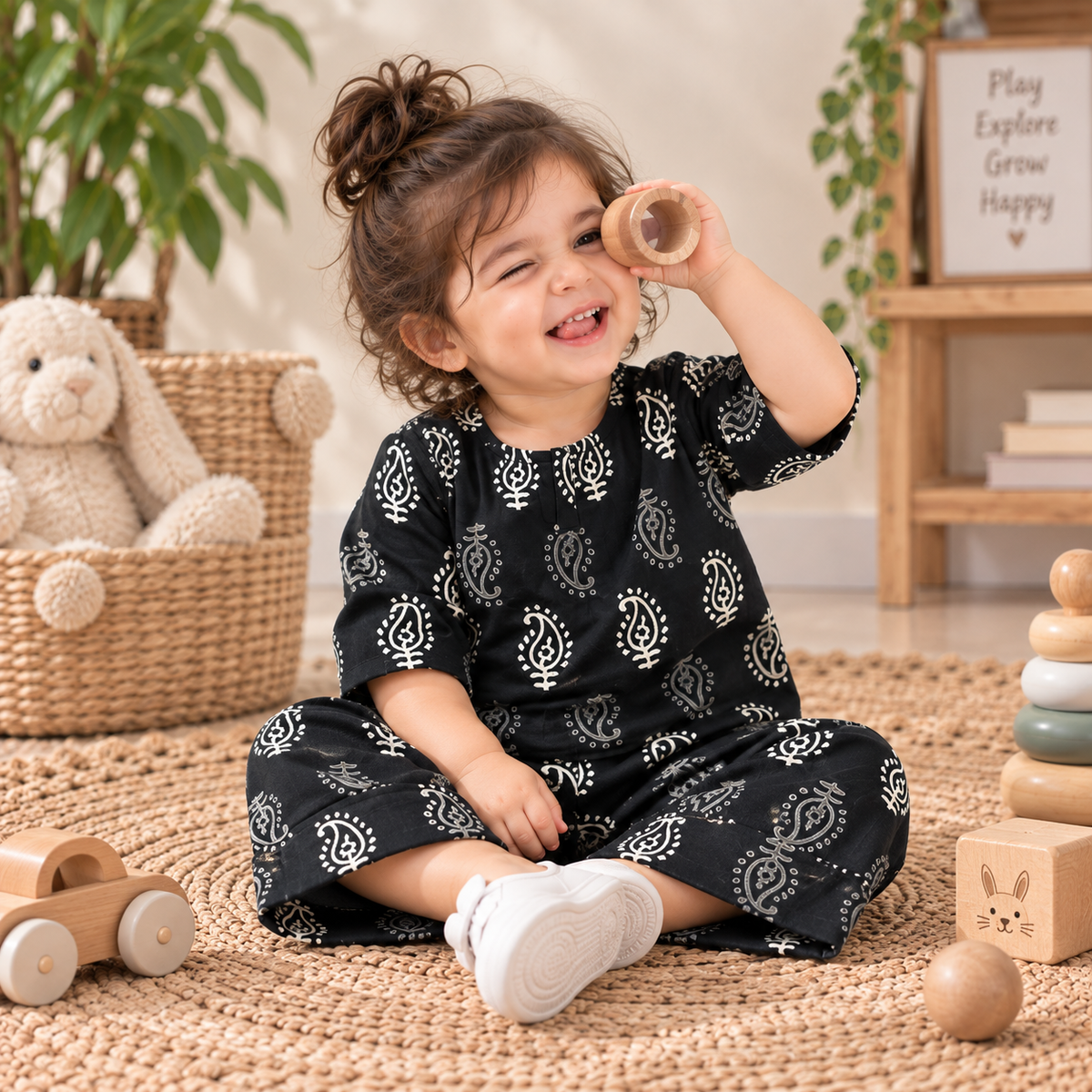 Black Toddler Lounge Set – 2-Piece Relaxed Co-ord