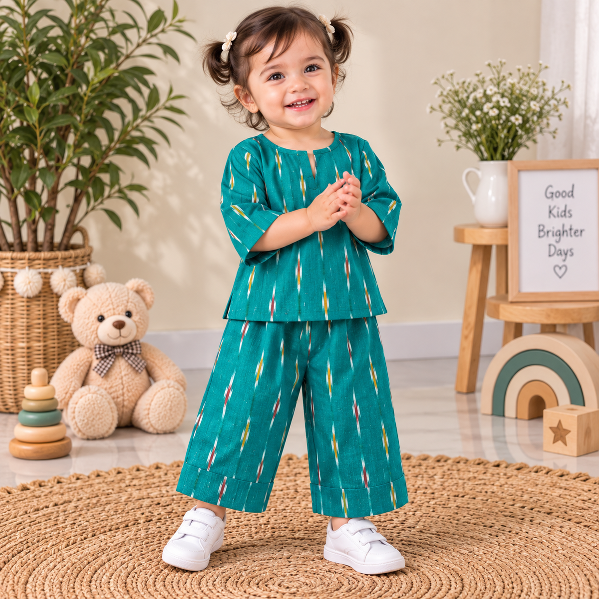 Emerald Ikat Toddler Lounge Set