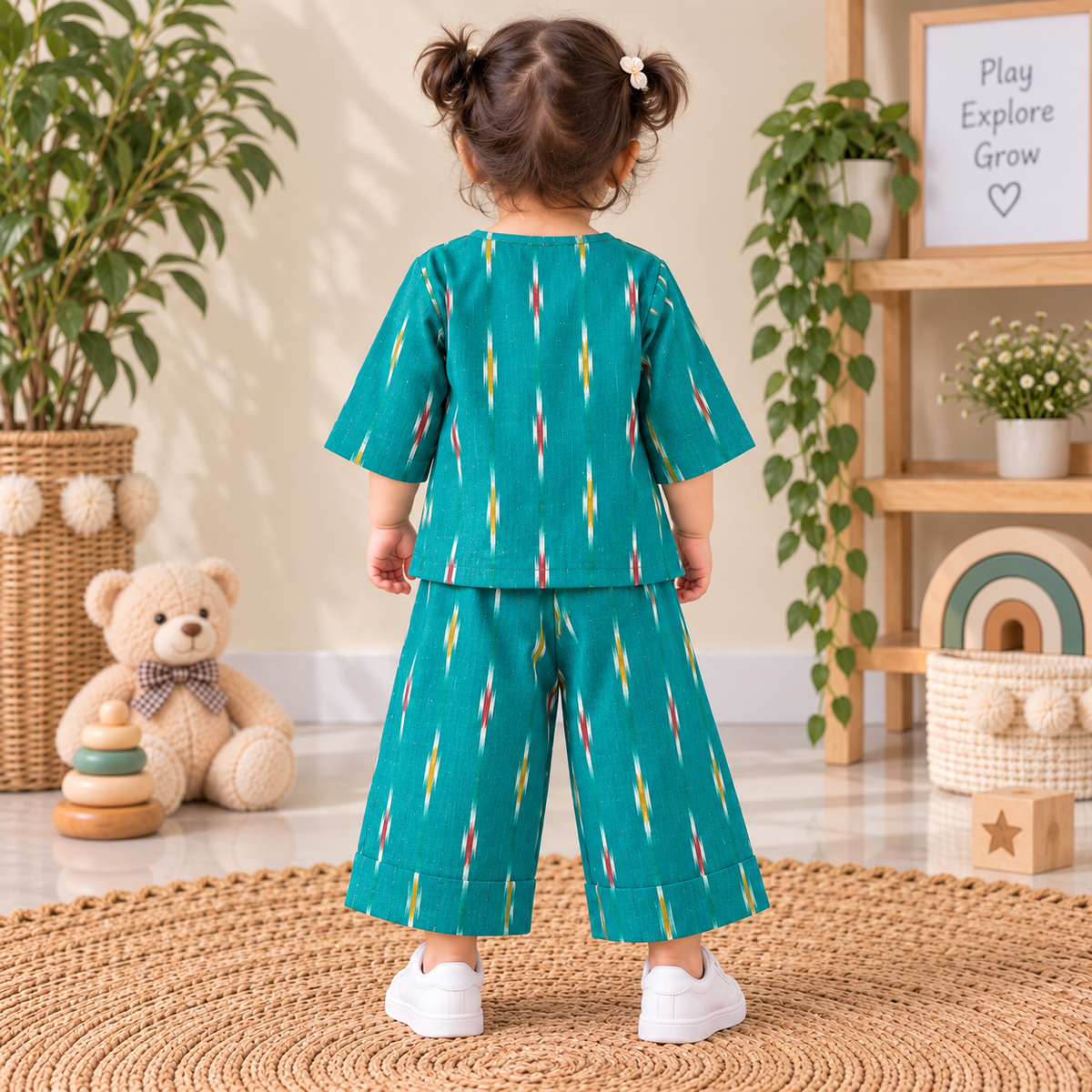 Emerald Ikat Toddler Lounge Set