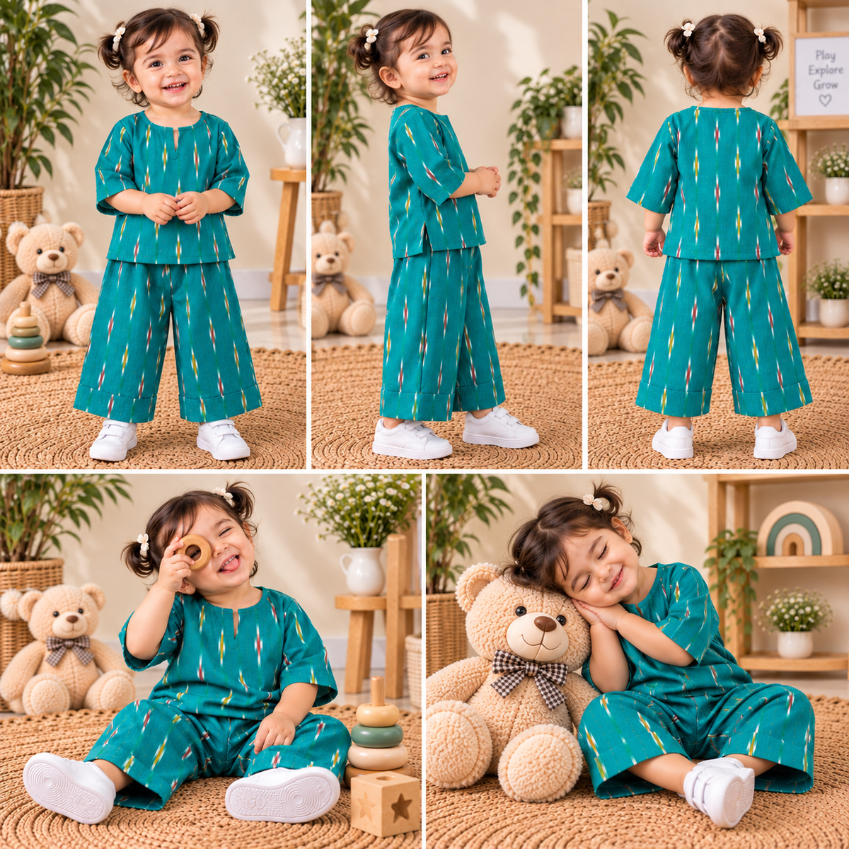 Emerald Ikat Toddler Lounge Set