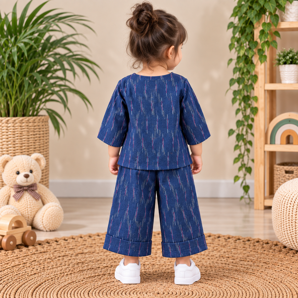 Deep Indigo Cotton Ikat Co-Ord Set