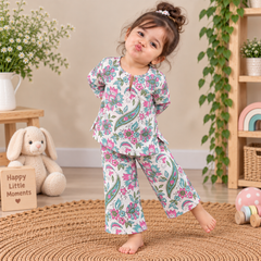 Blush Floral Hand Block Print Cotton Co-Ord Set