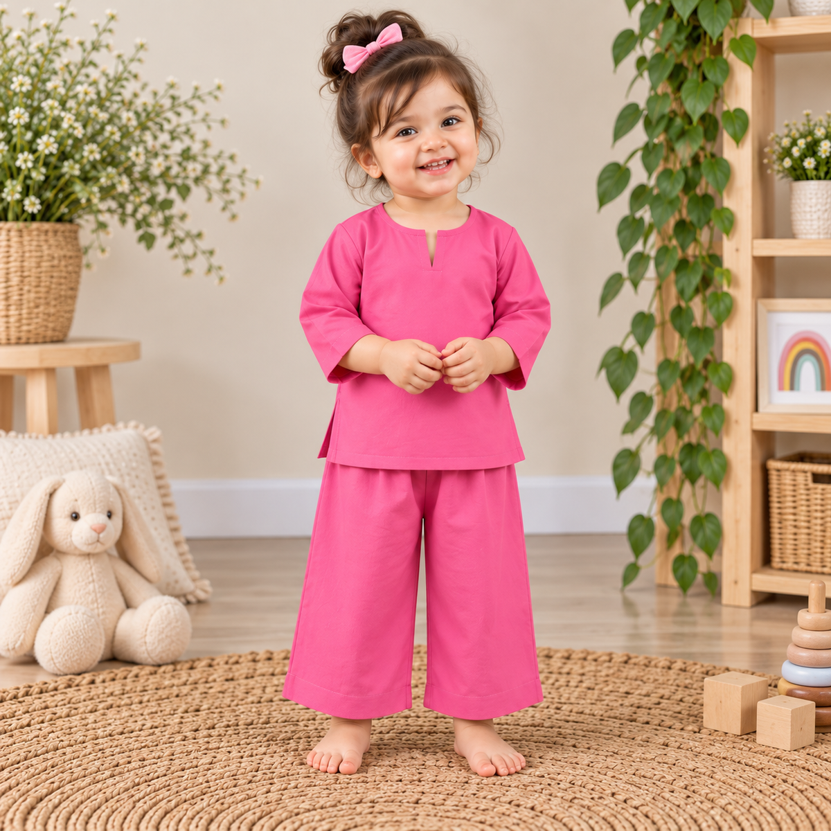 Pink Cotton Lounge Set