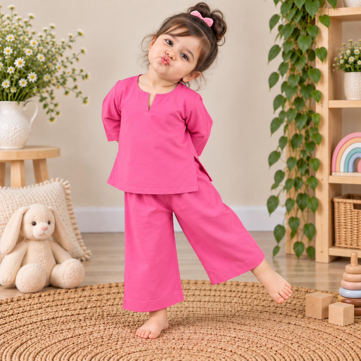 Pink Cotton Lounge Set